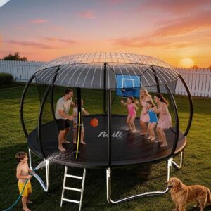 14ft Round Trampoline with Enclosure