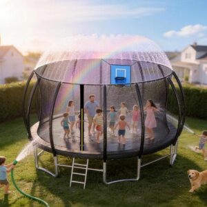 16ft Round Trampoline with Enclosure